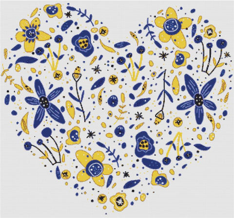Folk Art Heart - X Squared Cross Stitch
