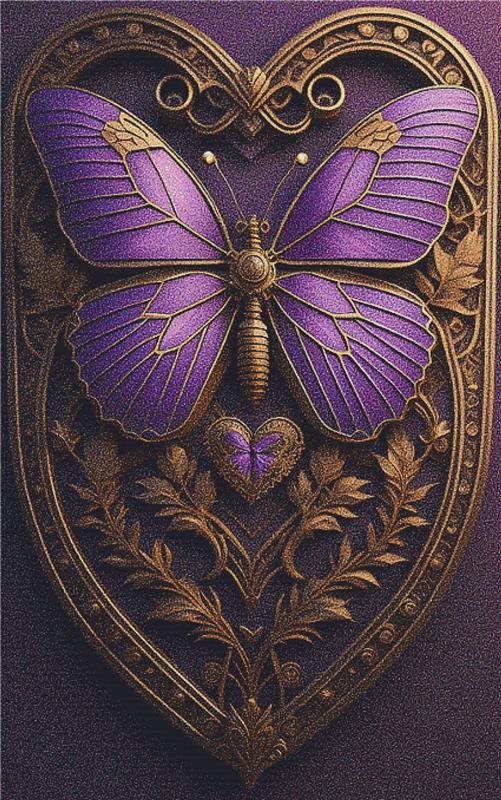 Steampunk Butterfly Badge - X Squared Cross Stitch