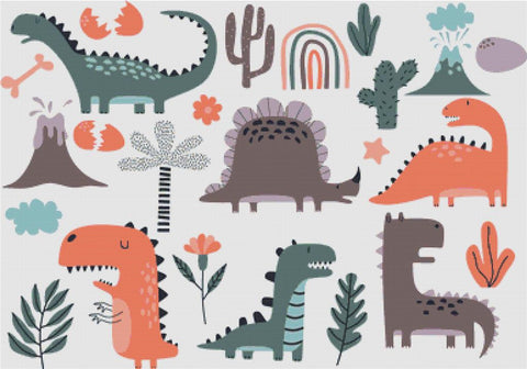 Cute Dinosaurs - X Squared Cross Stitch