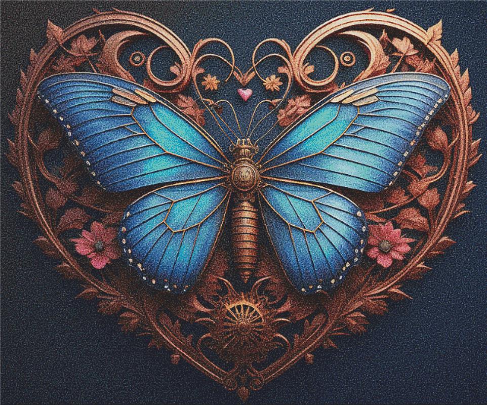 Steampunk Butterfly Heart - X Squared Cross Stitch