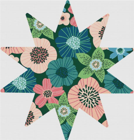 Beautiful Floral Star - X Squared Cross Stitch