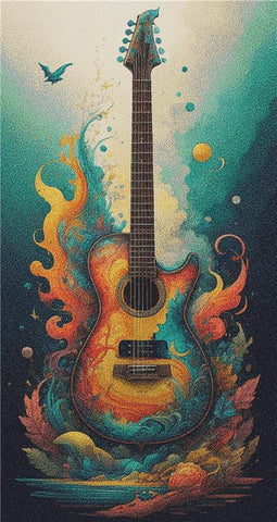 Vibrant Guitar - X Squared Cross Stitch