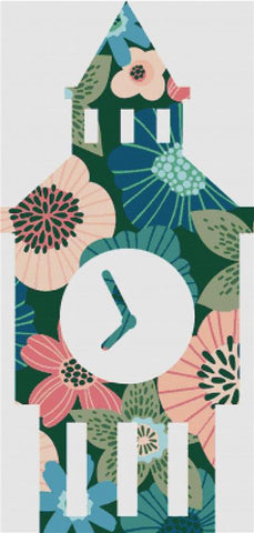 Beautiful Floral Big Ben - X Squared Cross Stitch