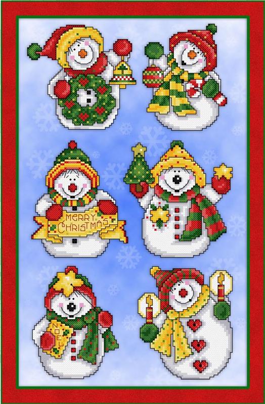 Jolly Snowman Ornaments - Joan Elliott Designs