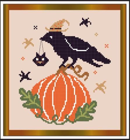 Crow And Pumpkin - Stitch N Needs