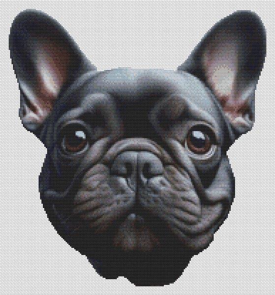 Black French Bulldog - White Willow Stitching