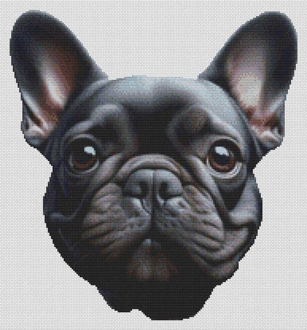 Black French Bulldog - White Willow Stitching