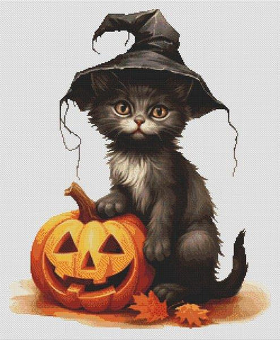 Halloween Cat - White Willow Stitching
