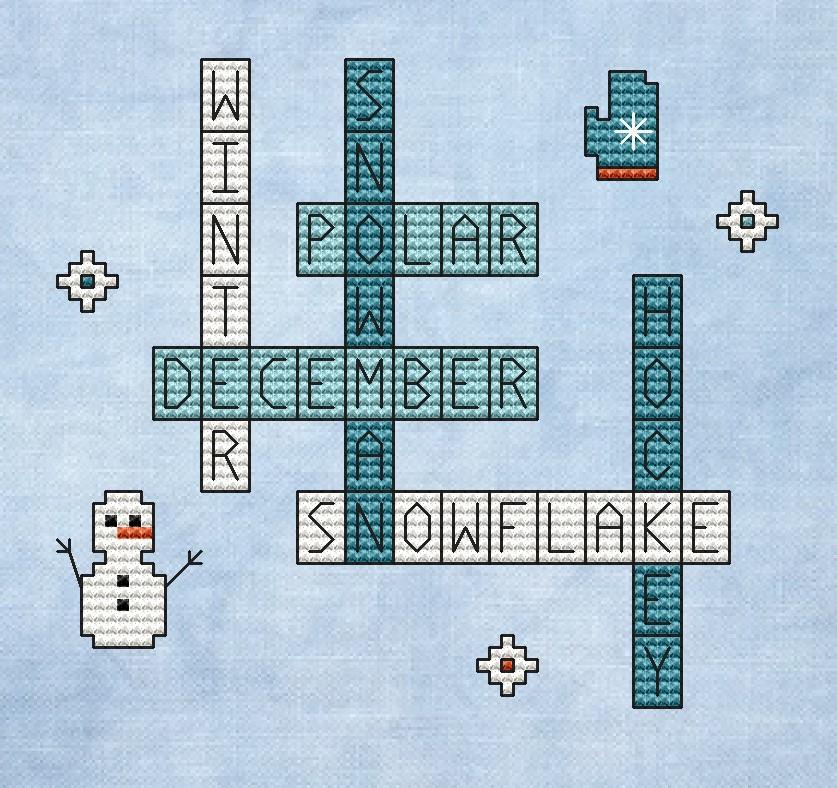 Winter Crossword - Cute Embroidery by Kate