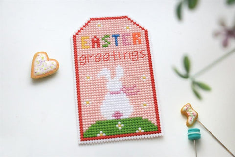 Easter Tag: Rabbit - Cute Embroidery by Kate