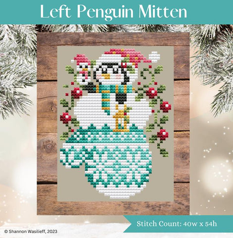 Left Penguin Mitten - Shannon Christine Designs