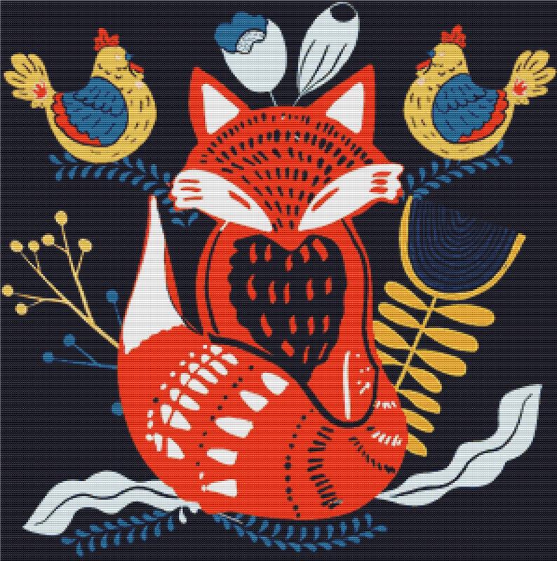 Scandinavian Fox - X Squared Cross Stitch
