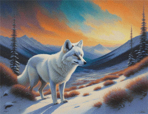 Arctic Fox In The Tundra - X Squared Cross Stitch