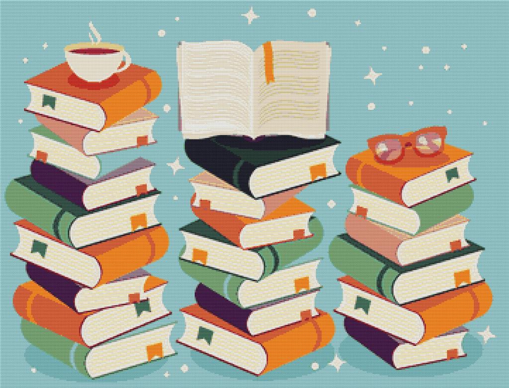Stack Of Books - X Squared Cross Stitch