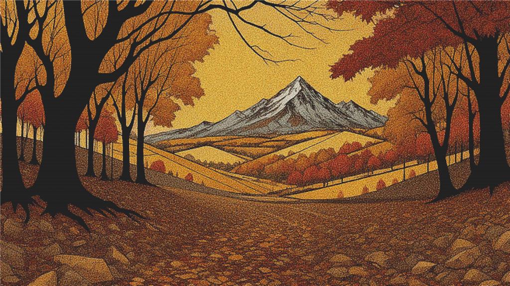 Autumn Landscape - X Squared Cross Stitch