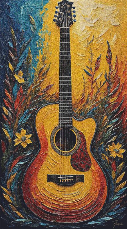 Summer Guitar - X Squared Cross Stitch
