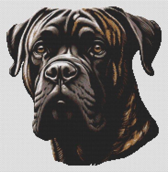 Brindle English Mastiff - White Willow Stitching