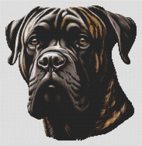 Brindle English Mastiff - White Willow Stitching