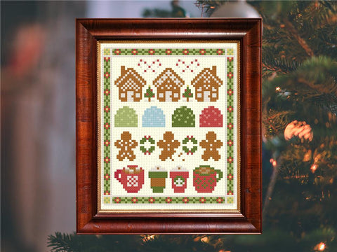 Mini Gingerbread Christmas Sampler - StitchSprout Cross Stitch