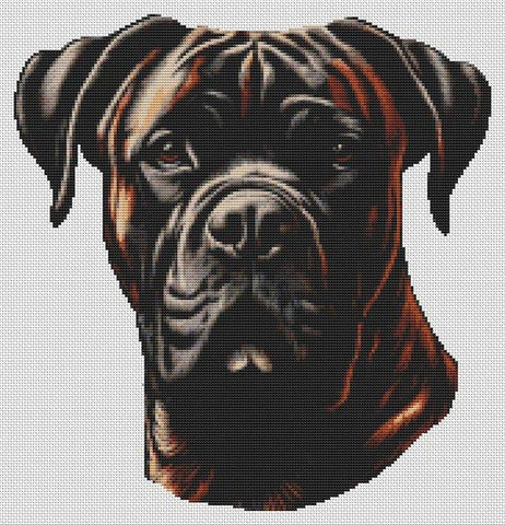 Brindle Bullmastiff - White Willow Stitching