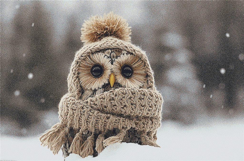 Cosy Owl - X Squared Cross Stitch