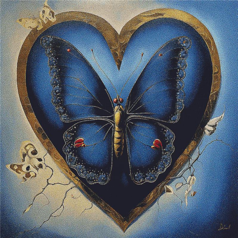 Surrealist Butterfly Heart - X Squared Cross Stitch