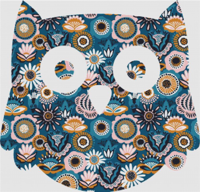 Modern Folk Owl - X Squared Cross Stitch