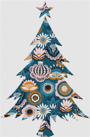 Modern Folk Christmas Tree - X Squared Cross Stitch
