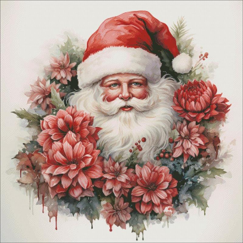 Watercolour Santa - Charting Creations