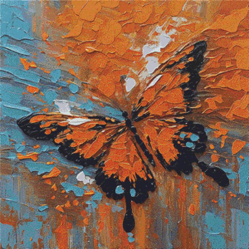 Vibrant Orange Butterfly - X Squared Cross Stitch