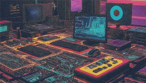 Cyberpunk Technology - X Squared Cross Stitch