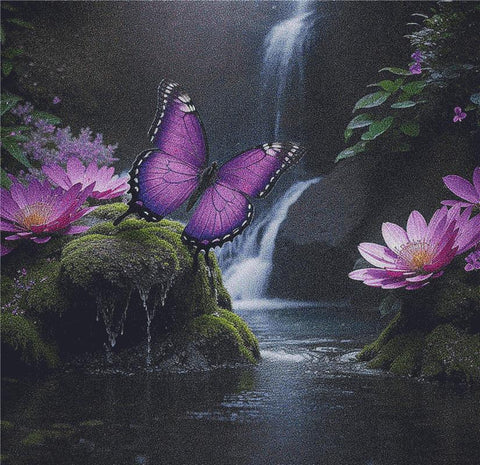 Purple Butterfly Grotto - X Squared Cross Stitch
