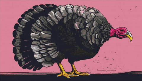 Pink Turkey - X Squared Cross Stitch