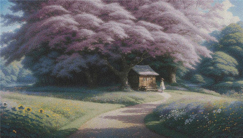 Cottage Among The Pansy Field - X Squared Cross Stitch