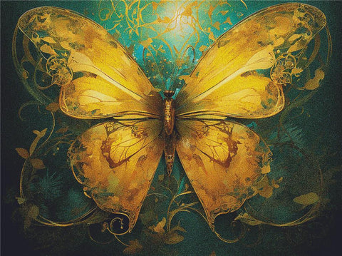 Aquatic Yellow Butterfly - X Squared Cross Stitch
