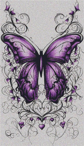 Purple Butterfly Tattoo - X Squared Cross Stitch