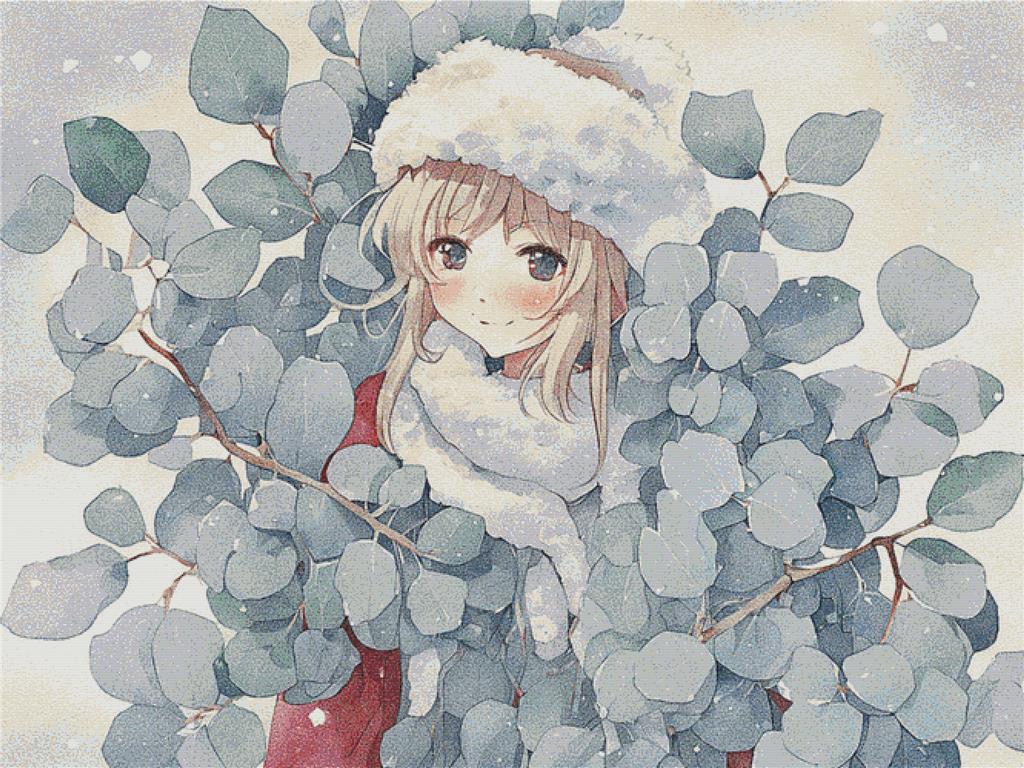 Christmas Eucalyptus Girl - X Squared Cross Stitch