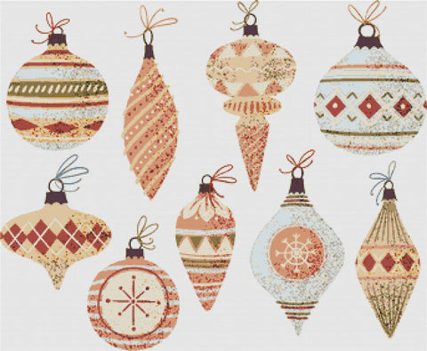 Set Of Christmas Ornaments - X Squared Cross Stitch