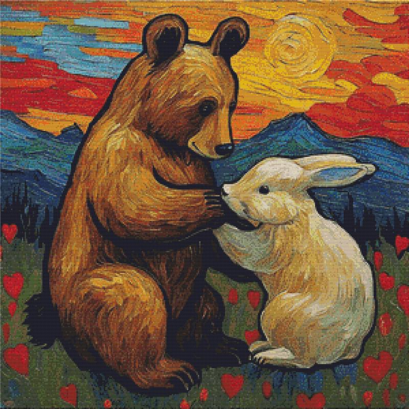 Bear And Bunny - X Squared Cross Stitch