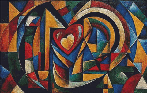 Cubist Heart - X Squared Cross Stitch