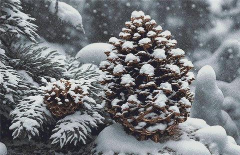 Snow-Covered Pinecones - X Squared Cross Stitch