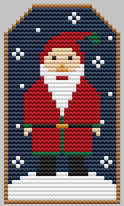 Santa Claus Gift Tag - Cute Embroidery by Kate