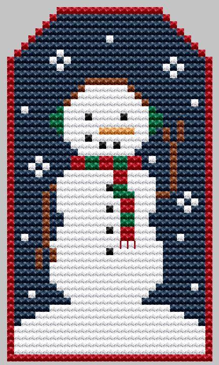 Snowman Gift Tag - Cute Embroidery by Kate