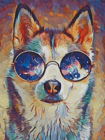 Cool Abstract Husky - Artecy Cross Stitch