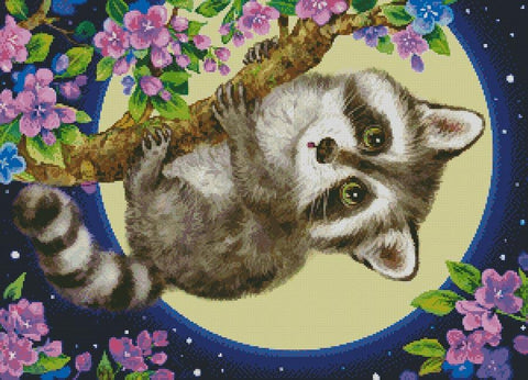 Raccoon In The Moonlight - Artecy Cross Stitch