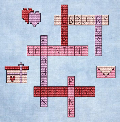 St. Valentine's Day Crossword - Cute Embroidery by Kate