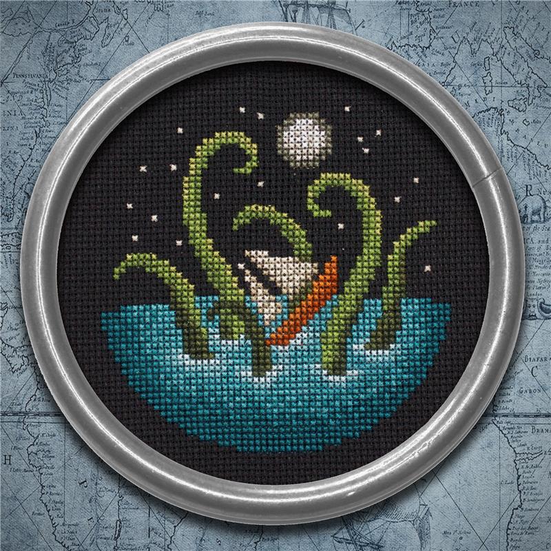 Moonlight Kraken - Lola Crow Cross Stitch