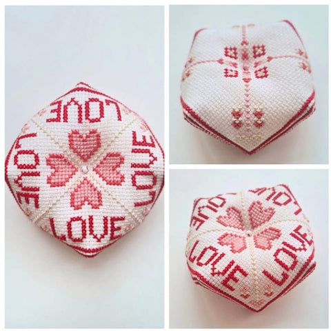 Hearts Biscornu - Cute Embroidery by Kate