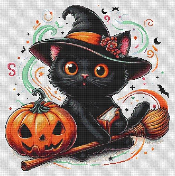 Witch Kitty - White Willow Stitching