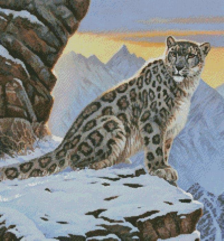 Snow Leopard Mountain (Crop) - Artecy Cross Stitch